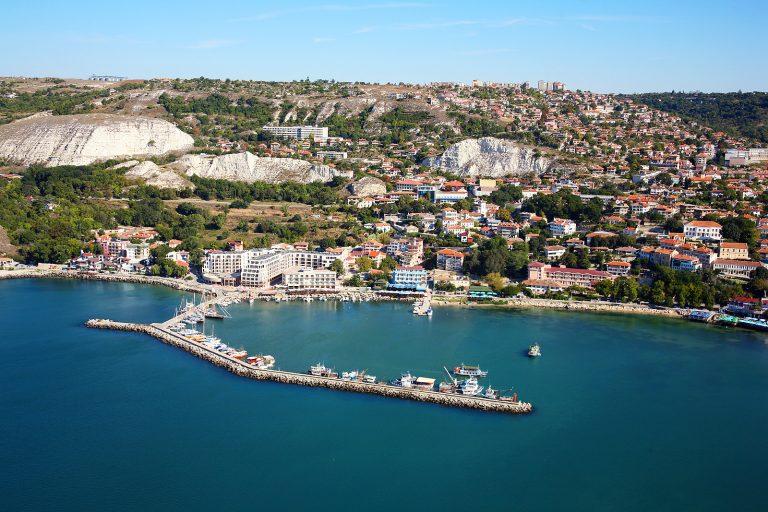 Balchik Bulgaria aerial photo from the Black Sea